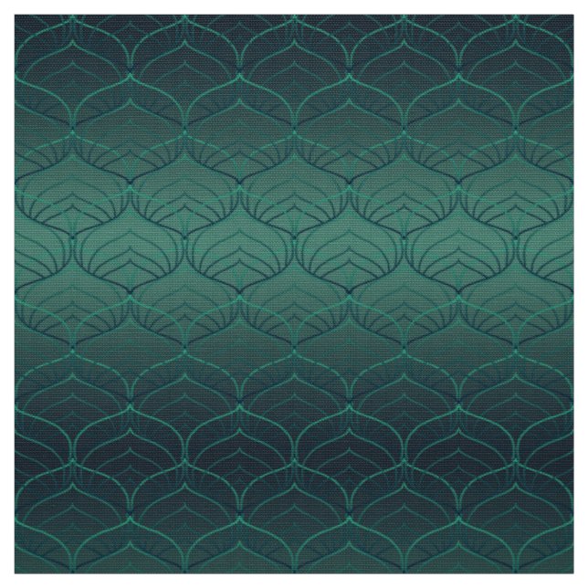 Tissu Dégradé vert dans le style art déco. (Échantillon)