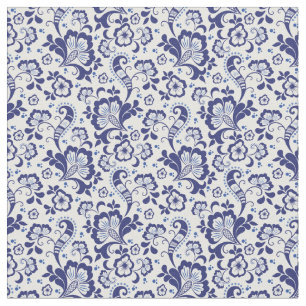 Tissu Delfts Blauw   Delft Blue Floral Hollandais Mariag