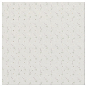 Tissu Délicat Contour Botanique de Lavande et d'Abeille