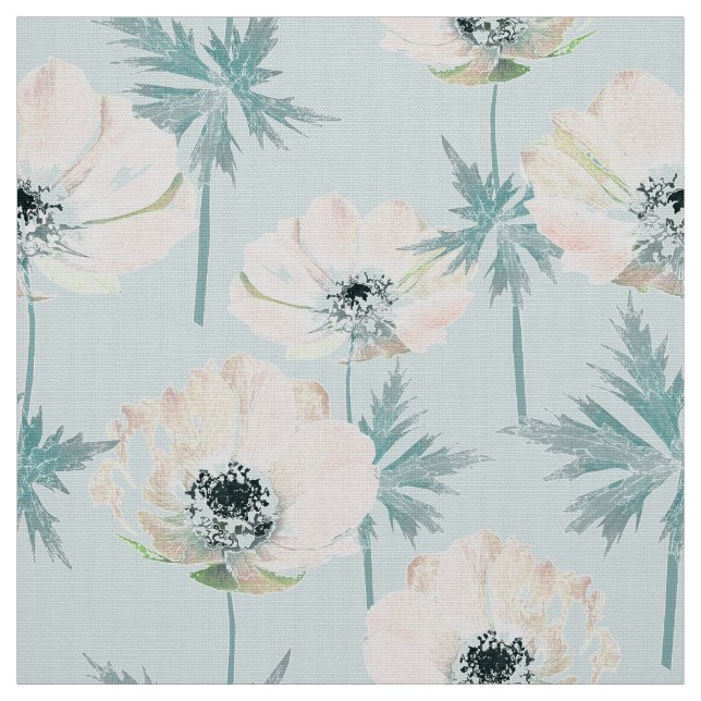 Tissu Delicate pink anemones (Échantillon)
