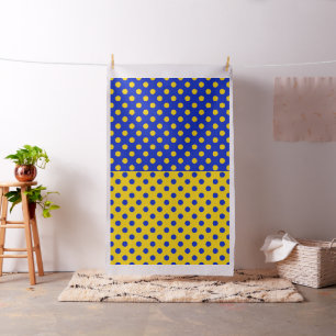 Tissu Demi points bleus et jaunes