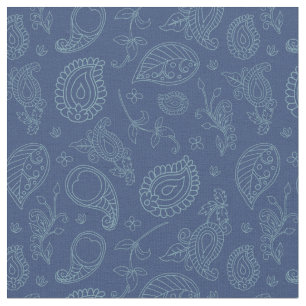 Tissu Denim Blue Indian Boho Paisley