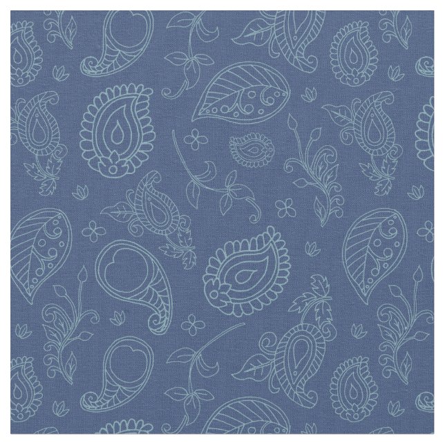 Tissu Denim Blue Indian Boho Paisley (Fermer)