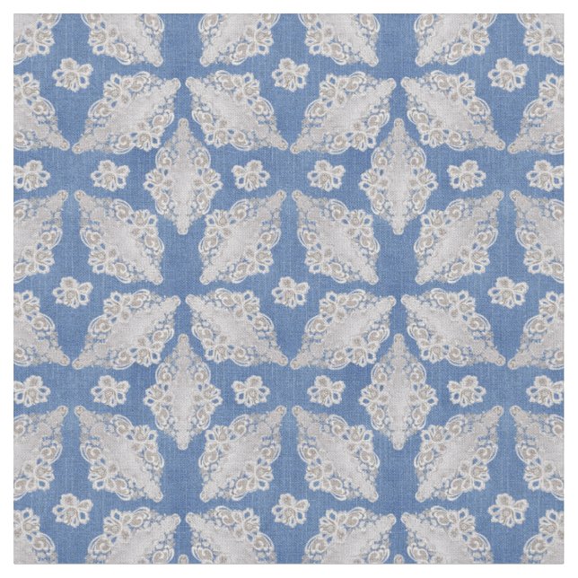 Tissu Denim texturé avec dentelle Répéteurs sans couture (Fermer)