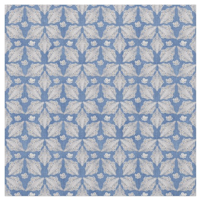 Tissu Denim texturé avec dentelle Répéteurs sans couture (Fermer)