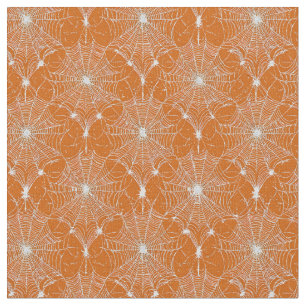 Tissu Dentelle Argent Spiderweb Sur Orange