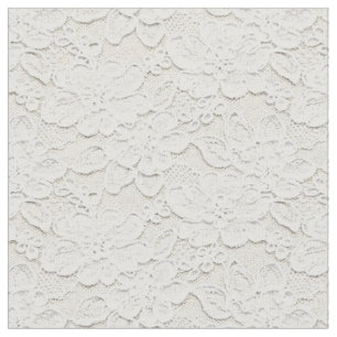 Tissu Dentelle florale blanche de beau Faux romantique