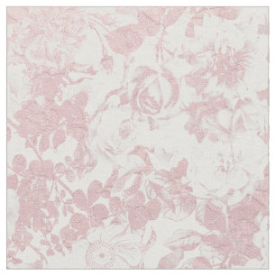 Tissu Dentelle florale blanche de corail rose à la mode