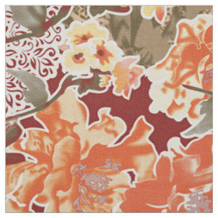 Tissu Dentelle textile florale Impression Vintage oran