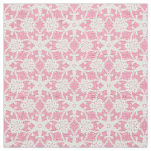 Tissu Dentelles anciennes - blanc et rose rose