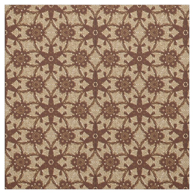 Tissu Dentelles anciennes - chocolat et beige (Échantillon)