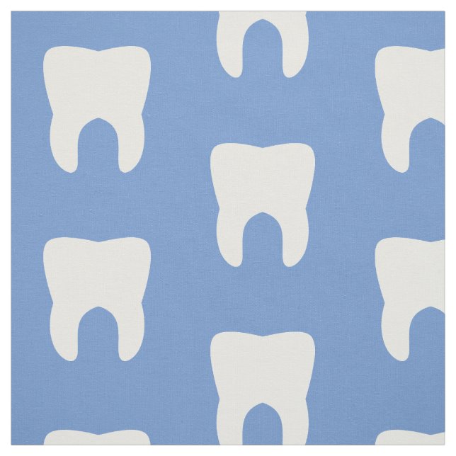 Tissu Dents blanches sur un arrière - plan bleu (Échantillon)