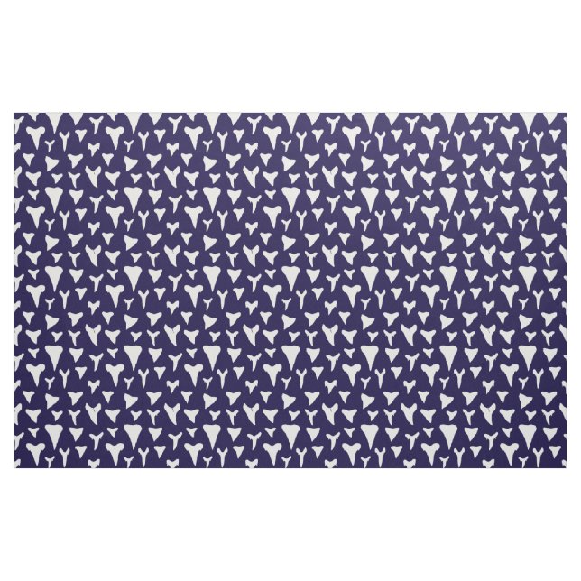 Tissu Dents de requin sur bleu marine (Fat Quarter)
