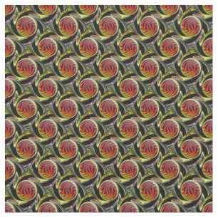 Tissu Déplacer le motif des cercles orange et rouge