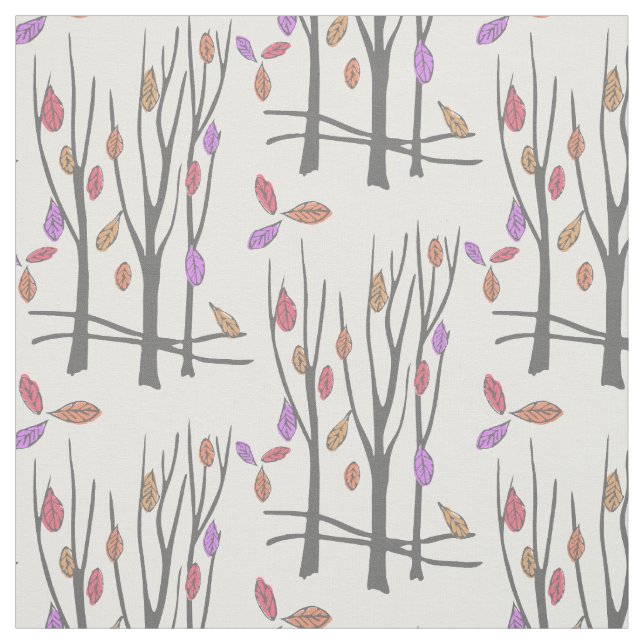 Tissu des arbres d'hiver Thanksgiving (Échantillon)