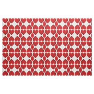Tissu des Coeurs rouges