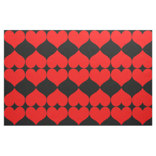 Tissu des Coeurs rouges