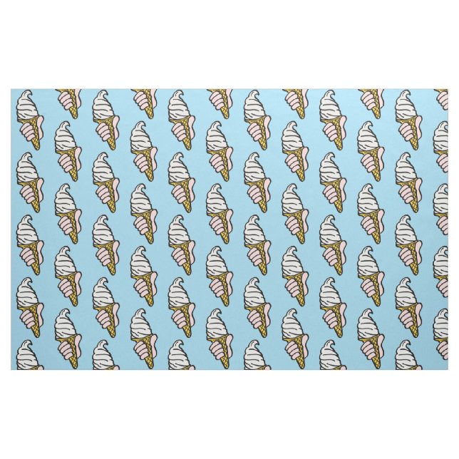 Tissu Des cônes de crème glacée sur un Arrière - plan bl (Fat Quarter)