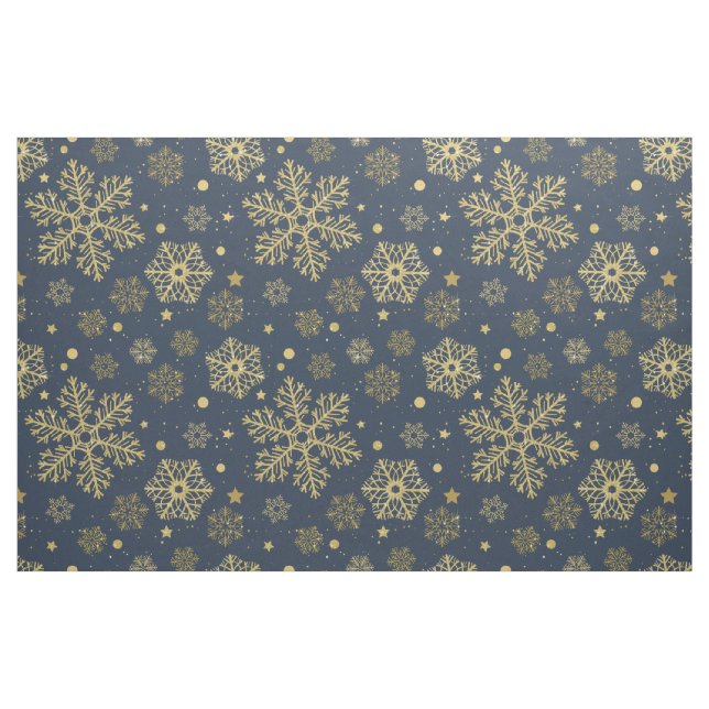 Tissu Des flocons dorés sur la marine (Fat Quarter)