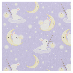 Tissu Des lapins adorables