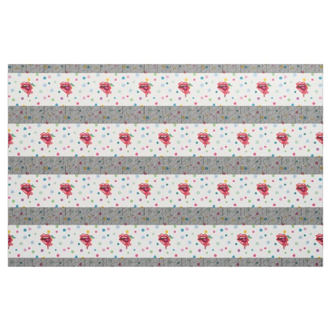TISSU DES LÈVRES CRAZES ET AMUSANTES (Fat Quarter)