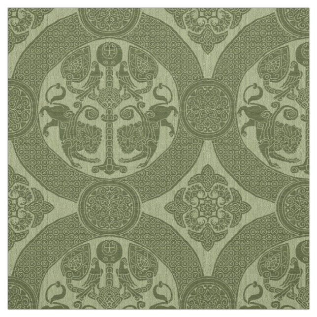 Tissu des lions et des oiseaux byzantins (Échantillon)