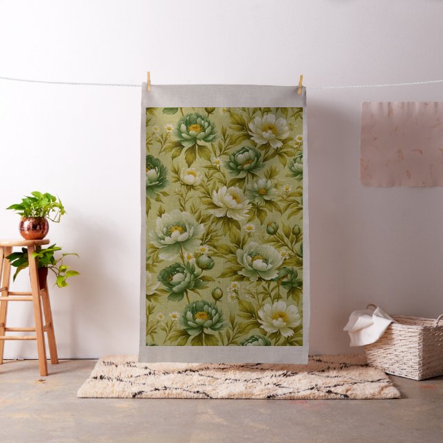 Tissu des pivoines aux couleurs passées (In Situ)