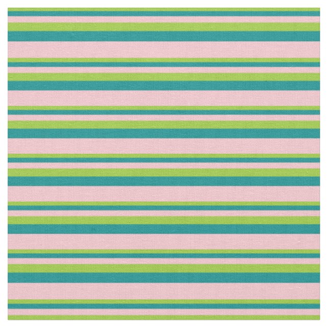 Tissu Des rayures vertes, cyanes foncées et roses (Fermer)