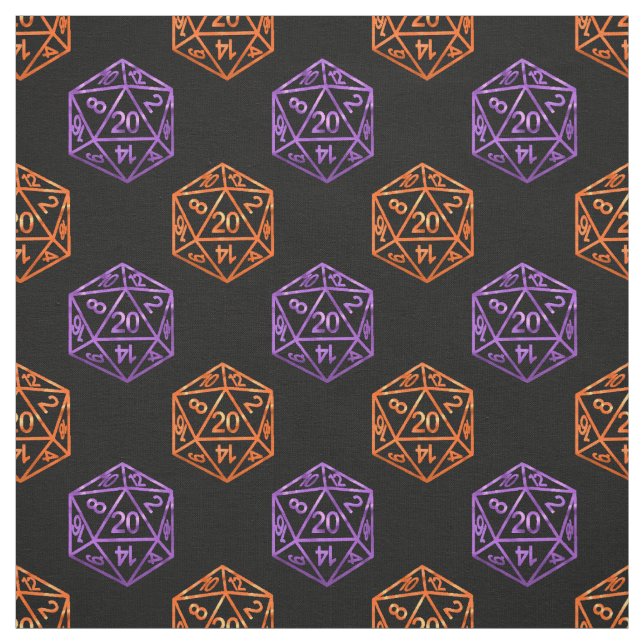 Tissu Dés RPG | Gamme de table d'Halloween violet orange (Échantillon)