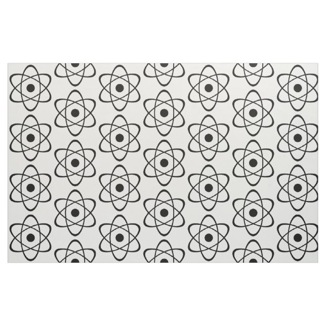 Tissu des symboles de l'atome d'ébène (Fat Quarter)