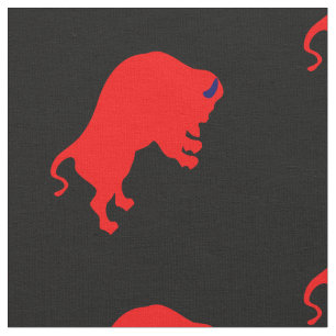 Tissu des taureaux rouges, noir