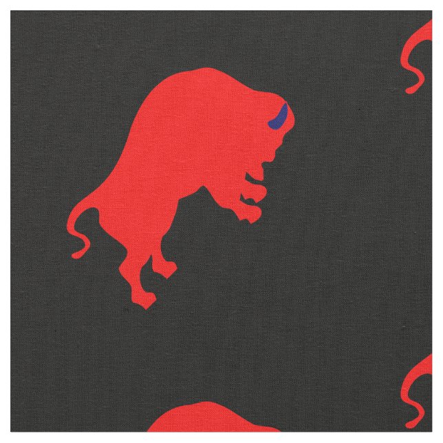Tissu des taureaux rouges, noir (Fermer)