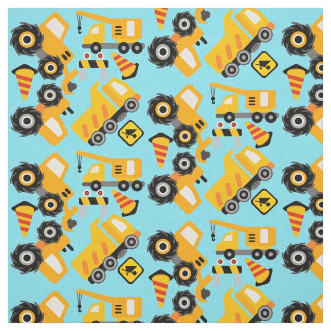 Tissu des véhicules de construction jaune (Échantillon)