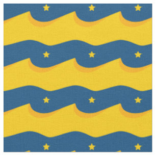 Tissu Désert la nuit - un motif bleu et jaune