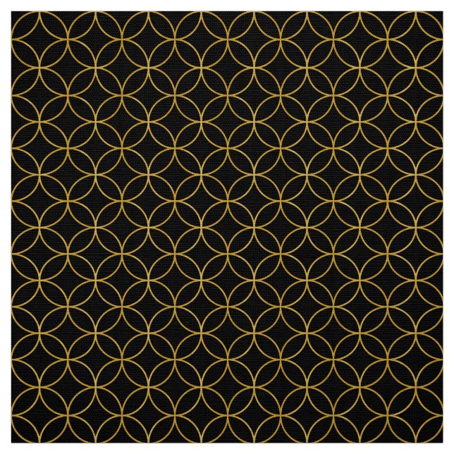 Tissu Design1 traditionnel japonais - SHIPPO- Black&Gold (Échantillon)