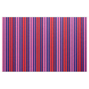 Tissu Design à rayures verticales bleu marine rouge rose