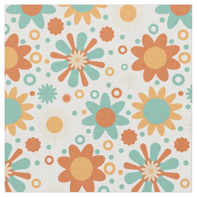 Tissu Design abstrait coloré avec fleurs (Fermer)