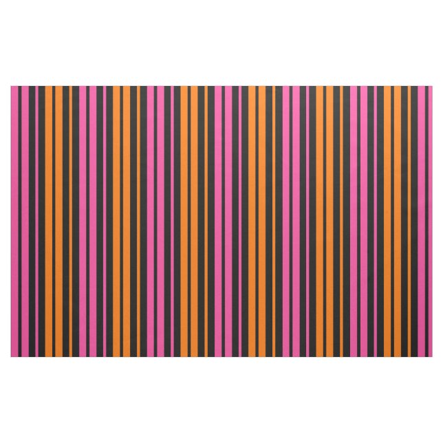 Tissu Design bandes verticales orange rose noir   (Fat Quarter)