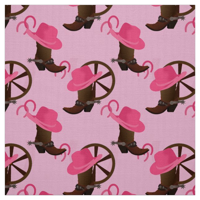 Tissu Design Cowgirl rose (Échantillon)