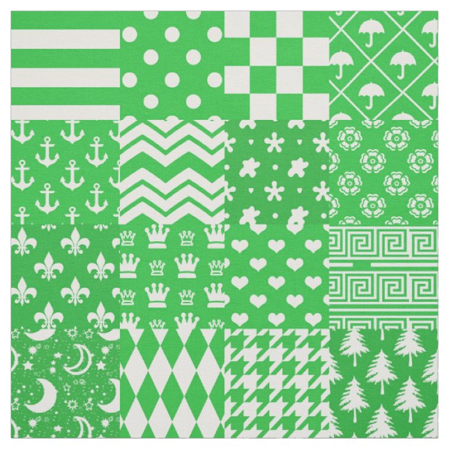 Tissu Design de maquette Motif mixte blanc vert (Échantillon)