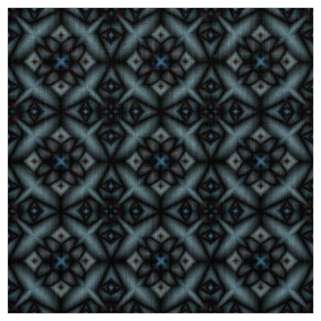 Tissu design, géométrique, bleu, noir, oriental, (Échantillon)