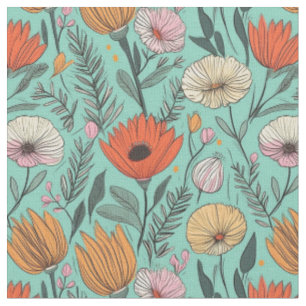 Tissu Design graphique moderne à motifs floraux sans cou