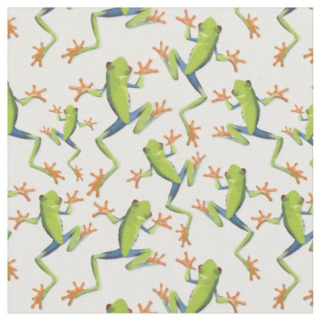 Tissu Design Motif de grenouilles à arbre vert (Fermer)