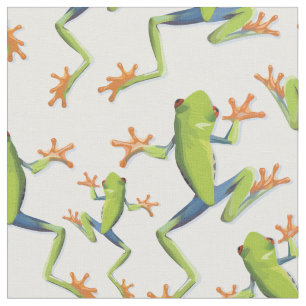 Tissu Design Motif de grenouilles à arbre vert
