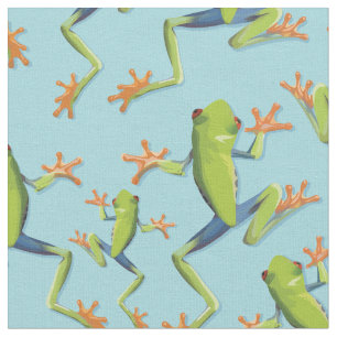 Tissu Design Motif de grenouilles à arbre vert