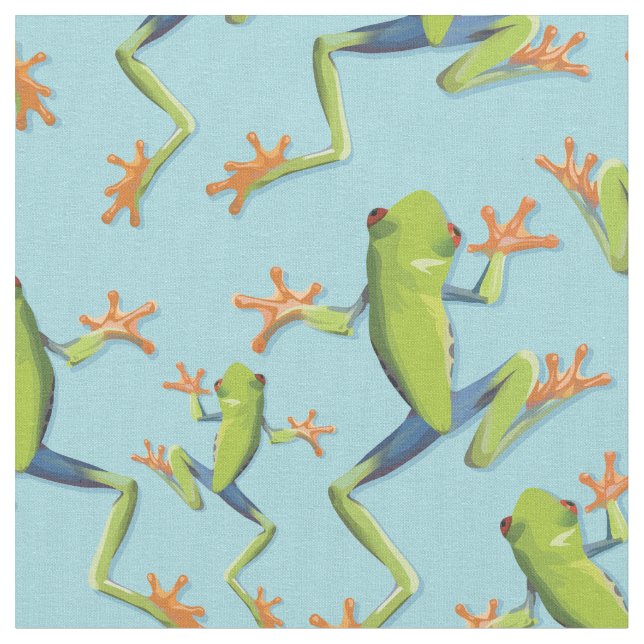 Tissu Design Motif de grenouilles à arbre vert (Fermer)