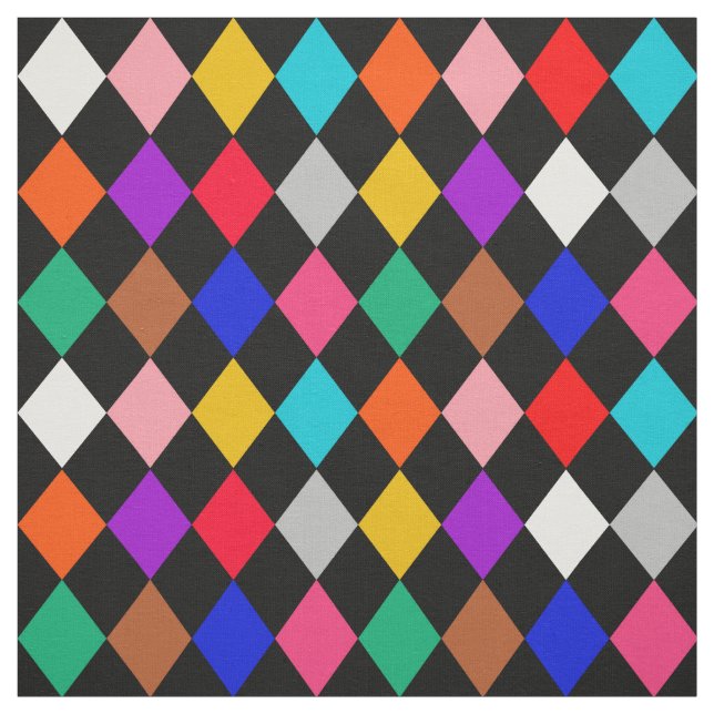 Tissu Design Motif multicolore Harlequin Diamonds (Échantillon)