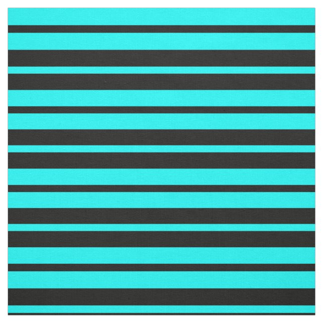 Tissu Design Motif Turquoise Black Stripes (Échantillon)