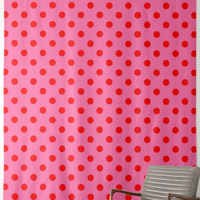 Tissu Design Pois rouge sur rose (Créateur téléchargé)