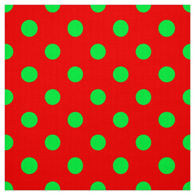 Tissu Design Pois vert Arrière - plan rouge (Échantillon)